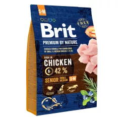 Сухой корм для пожилых собак мелких и средних пород (весом от 1 до 25 кг) Brit Premium Senior S+M 3 кг (курица) (170820/6390)