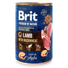 Вологий корм для собак Brit Premium By Nature Lamb with Buckwheat з чутливим травленням 800г (ягня) (100416/8638)