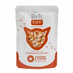 Вологий корм для котів Brit Care Cat Chicken & Cheese pouch 80 г (курка та сир) (100118/447016)
