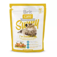 Brit Care Cat Sunny I have Beautiful Hair 400 г (лосось та рис) сухий корм для котів вовна яких потр
