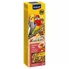Ласощі для середніх папуг Vitakraft «Kracker Original + Almonds & Fig» 180 г / 2 шт (мигдаль та рис) (21289)