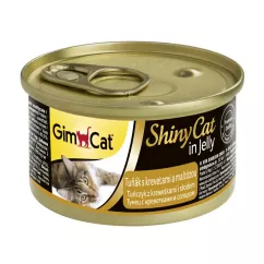 GimCat Shiny Cat 70 г (тунець, креветки та солод) вологий корм для котів