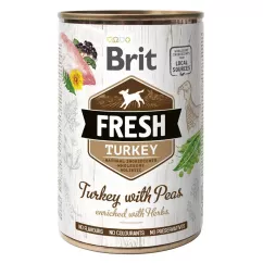Вологий корм для собак Brit Fresh Turkey with Peas 400г (індичка) (100157/3879)