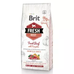 Brit Fresh Beef with Pumpkin Puppy Junior Growth & Joints 12 kg сухой корм для щенков и молодых соба