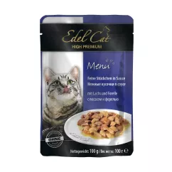 Вологий корм для котів Edel Cat pouch 100 г (лосось та форель соусі) (1002021/1000308/179161)