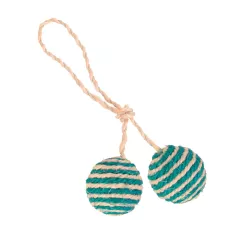 Іграшка для котів Trixie М'ячі з брязкальцем на мотузці 4,5 см (сизаль, кольори в асортименті) (4077)
