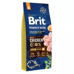 Brit Premium Junior M 15 kg (курица) сухой корм для щенков и молодых собак средних пород