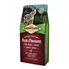 Сухий корм для виведення шерсті у котів Carnilove Cat Duck & Pheasant - Hairball Controll 6 кг (качка та фазан) (170203/2331)