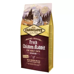 Сухий корм для дорослих котів Carnilove Fresh Chicken & Rabbit 6 кг (курка та кролик) (170875/7410)