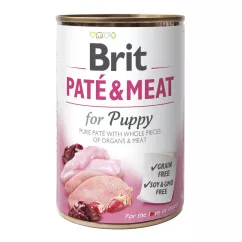 Вологий корм для цуценят Brit Pate & Meat Chicken 400 г (курка та індичка) (8595602530335)