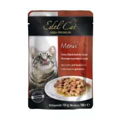 Вологий корм для котів Edel Cat 100 г (печінка та кролик у соусі)