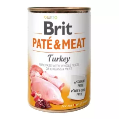 Вологий корм для собак Brit Pate & Meat Turkey 400г (курка та індичка) (100865/100074/0298)