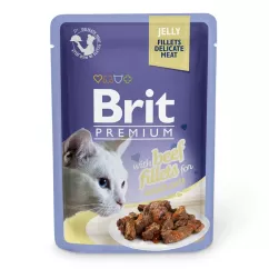 Вологий корм для котів Brit Premium Cat Beef Fillets Jelly pouch 85 г (філе яловичини в желе) (111241/470)