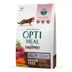 Беззерновой сухой корм для кошек Optimeal 4 кг (утка и овощи) (B1841001)