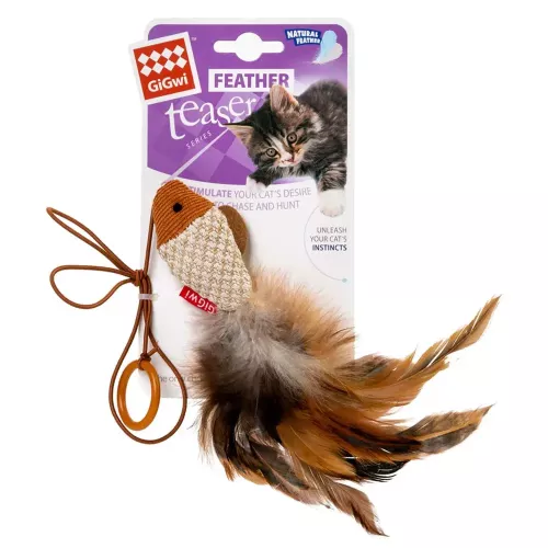 Дразнилка-рыбка на палец GiGwi Teaser 7 см (текстиль) игрушка для котов - фото №2
