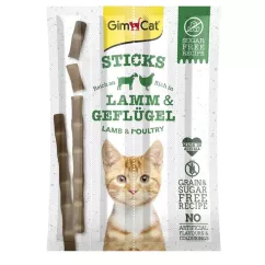 Лакомство для котов GimCat Sticks 4 шт. (ягненок) (G-420912/420523)