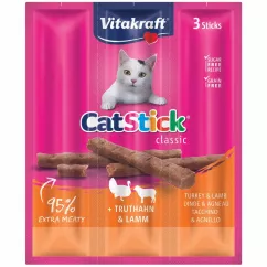 Ласощі для котів Vitakraft м'ясні палички 3 шт х 6 г (індичка та ягня) (24192)