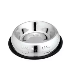 Миска металева для котів SWI на гумці з лапками 160 мл / 16 см (SWT2305-1)