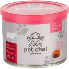 М'ясний паштет для дорослих котів Pet Chef 200 г (яловичина) (4820255190099)