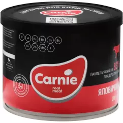 Мясной паштет для взрослых собак Carnie с кусочками говядины 200г (говядина) (4820255190198)