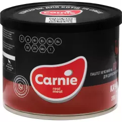 М'ясний паштет для дорослих собак Carnie зі шматочками яловичини 200г (качка) (4820255190174)