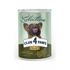 М'ясний паштет для дорослих собак Club 4 Paws Преміум Cелекшн 400г (індичка та ягня) (B2550401)