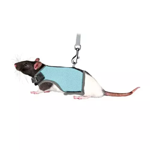 Шлейка з повідцем для пацюка Trixie нейлон «Soft» (кольори в асортименті) (61511) - фото №4