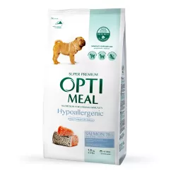 Optimeal 1,5 кг (лосось) сухий гіпоалергенний корм для дорослих собак середніх та великих порід