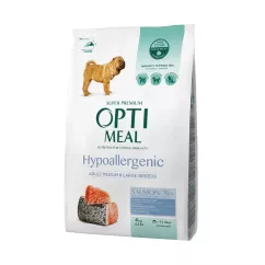 Optimeal 4 кг (лосось) сухий гіпоалергенний корм для дорослих собак середніх та великих порід