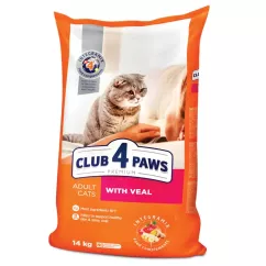 Сухой корм для взрослых кошек Club 4 Paws Premium 14 кг (телятина) (B4630801)