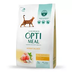 Сухой корм для взрослых кошек Optimeal 4 кг (курица) (B1841201)