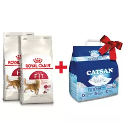 Сухой корм для взрослых кошек Royal Canin Fit 32| 4 кг + Catsan 10 л (домашняя птица) (11295)