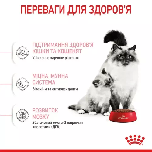 Сухий корм для кошенят Royal Canin Mother & Babycat 2 кг + контейнер у подарунок (домашня птиця) (11551) - фото №4