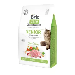 Сухой корм для летних кошек с лишним весом Brit Care Cat GF Senior Weight Control 400 г (курица) (171315/0952)