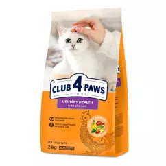 Клуб 4 Лапи Premium Urinary 2 кг (курка) сухий корм для котів при захворюваннях сечовивідних шляхів