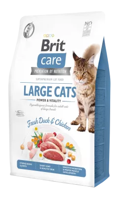 Сухой корм для кошек больших пород Brit Care Cat GF Large cats Power & Vitality 2 кг (курица и утка) (171310/0914)