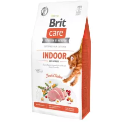 Сухий корм для котів, які мешкають в приміщенні Brit Care Cat GF Indoor Anti-stress 7 кг (курка) (171301/0846)