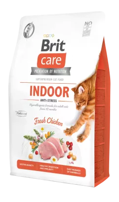 Сухий корм для котів, які мешкають в приміщенні Brit Care Cat GF Indoor Anti-stress 2 кг (курка) (171302/0853)