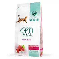 Сухой корм для кошек с высоким содержанием телятины Optimeal 10 кг (телятина) (B1830501)