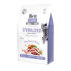 Сухой корм для стерелизованных кошек с лишним весом Brit Care Cat GF Sterilized Weight Control 400 г (утка и индейка) (171295/0808)