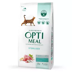 Сухой корм для кошек Optimeal Adult Cat Sterilised Turkey With Oat 1,5 кг (индейка и овес) (B1800601
