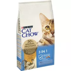 Сухий корм для котів Cat Chow Feline 3in1 15 кг (індичка) (7613034153746)