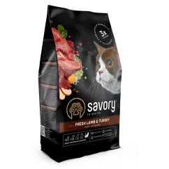 Сухий корм для котів з чутливим травленням Savory 400 г (ягня та індичка) (4820232630075)