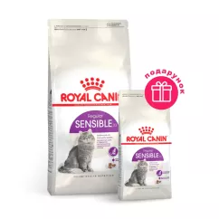 Сухой корм для привередливых котов с чувствительным пищеварением Royal Canin Sensible 33, 2 кг + 400 г в ПОДАРОК (домашняя птица) (10914)