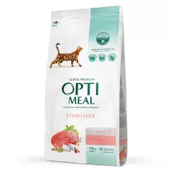 Сухий корм для котів Optimeal Sterilised Beef Sorghum 10 кг (яловичина та сорго) (B1831401)
