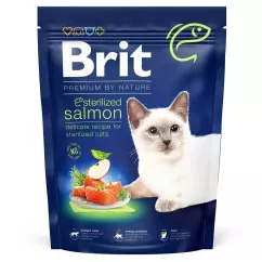 Brit Premium by Nature Cat Sterilized Salmon 300 г (лосось) сухой корм для стерилизованных котов