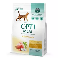 Сухий корм для дорослих котів Optimeal Adult Cat Chicken 200 г (курка) (B1890101)