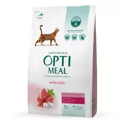 Сухой корм для взрослых кошек Optimeal с высоким содержанием телятины 4 кг (телятина) (B1840501)