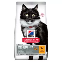Сухий корм для зрілих стерилізованих котів Hills Science Plan Mature Adult 7+ Sterilised 1,5 кг (курка) (604133)