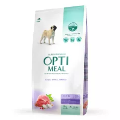 Optimeal 12 кг (утка) сухой полнорационный корм для взрослых собак мелких пород
